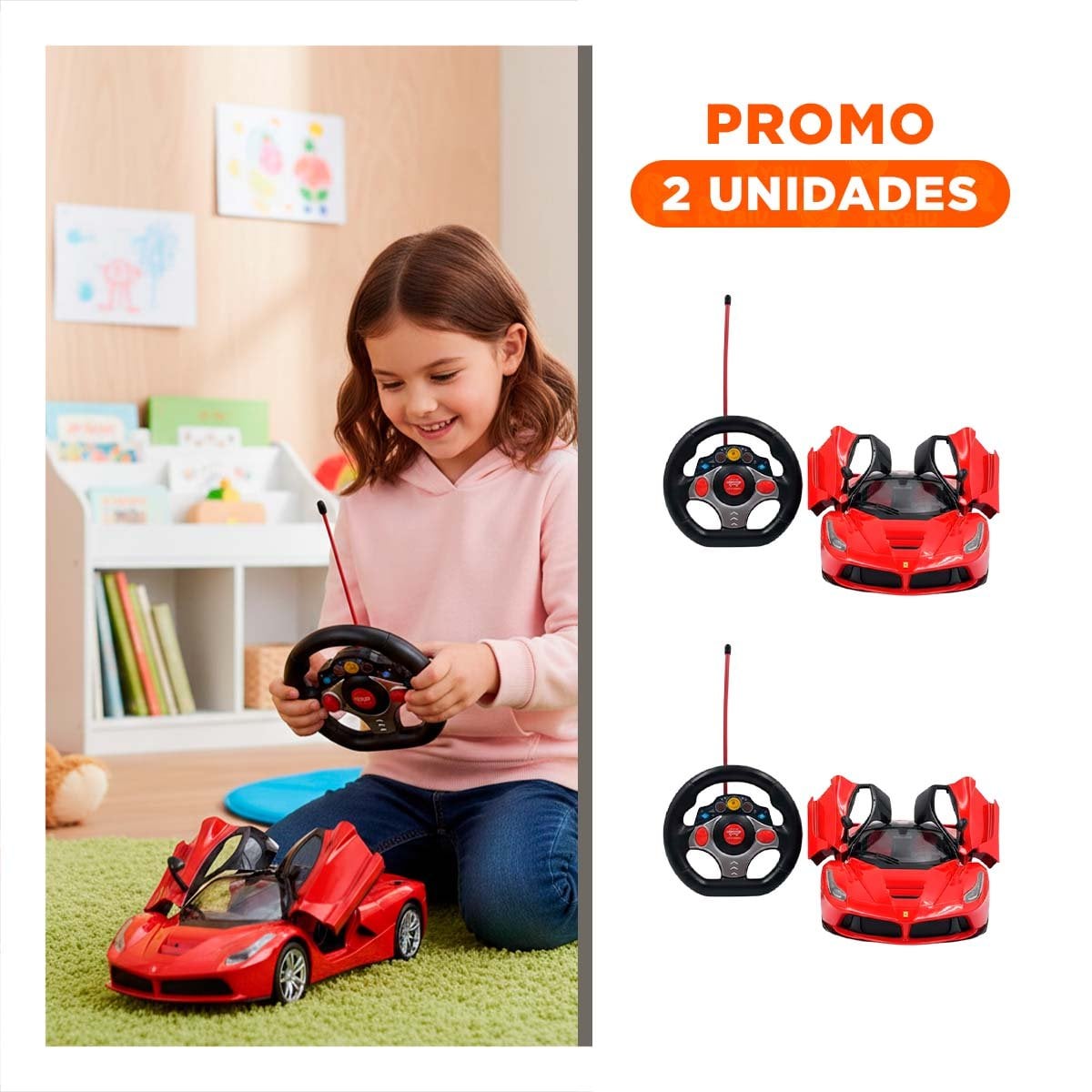PACK2 ALTERNATIVA DEPORTIVA A CONTROL REMOTO ROJO PARA DIVERSION EN CASA Y HOGAR - 1