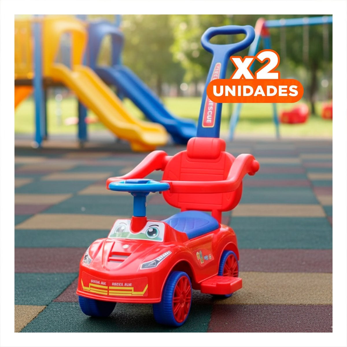 PACK2 JUEGO INFANTIL DE ARRASTRE CON MANGO DE EMPUJE PARA NINO Y+REGALO STICKER - 1