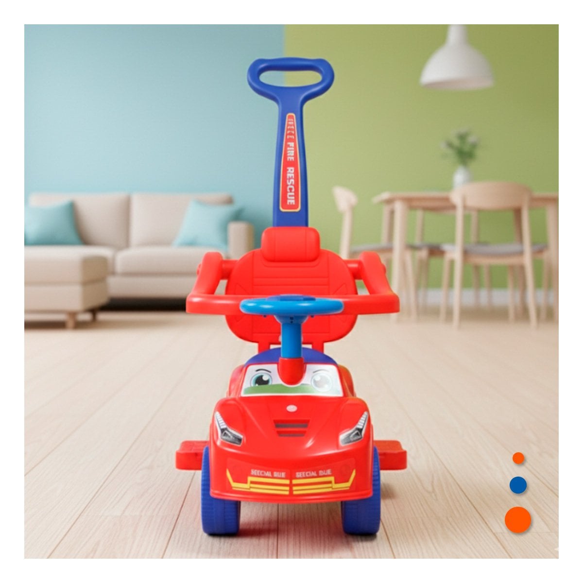 PACK2 JUEGO INFANTIL DE ARRASTRE CON MANGO DE EMPUJE PARA NINO Y+REGALO STICKER - 3