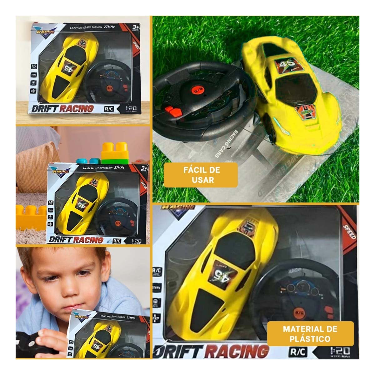 PACK2 DINAMICO CONTROL REMOTO AMARILLO PARA JUEGO Y+PAPEL REGALO - 3