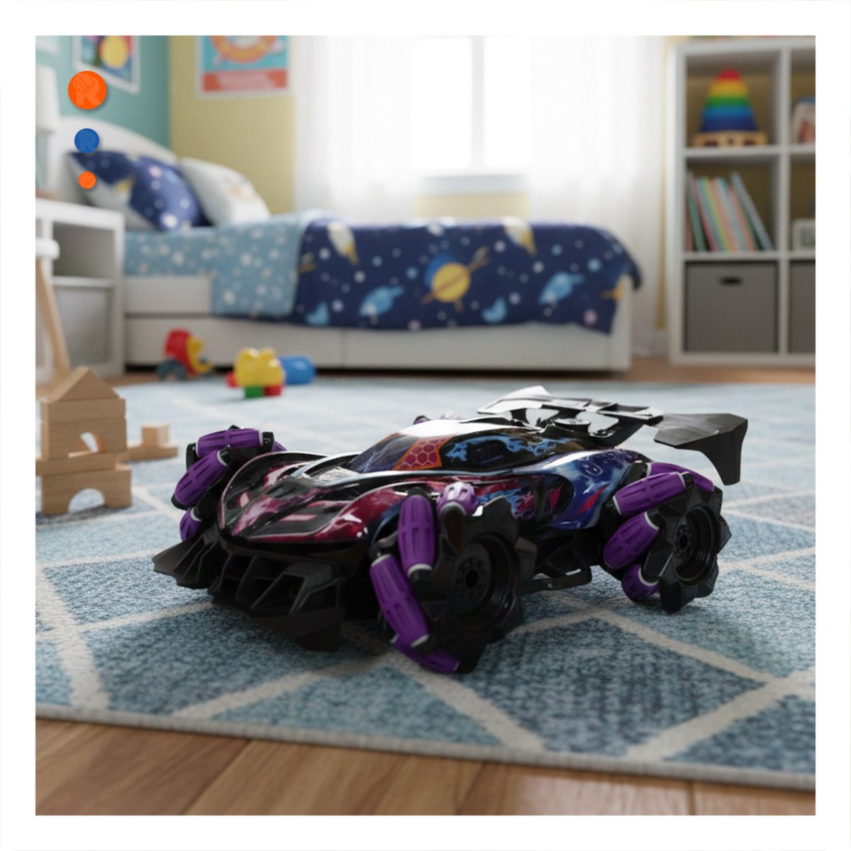 CARRO ACROBATICO CON GUANTES DE CONTROL PARA JUEGO ACCION COLOR MORADO Y+POST IT - 3