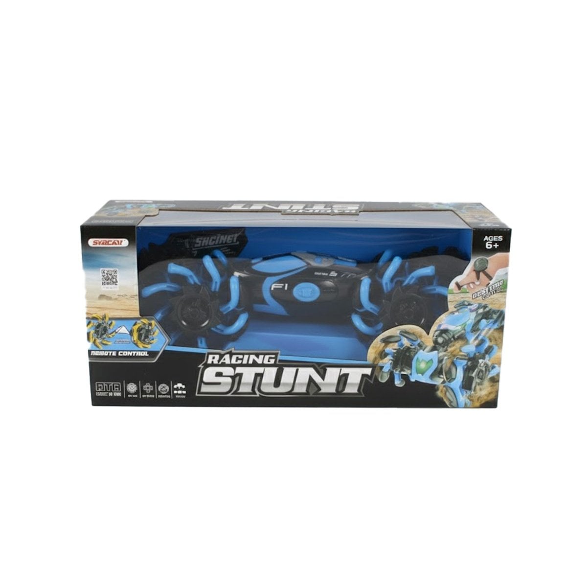 VEHICULO DE JUEGO ACROBATICO CON DOBLE CONTROL PARA ACCION CONTINUA COLOR AZUL Y+REGALO STICKER - 3