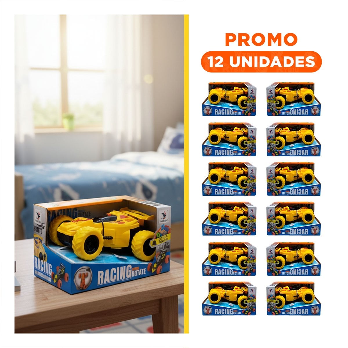 PACK12 ATRACTIVO ACROBATICO JUGUETE PARA HOGAR CON CAJA AMARILLO DE JUGUETERIA Y+REGALO STICKER - 1