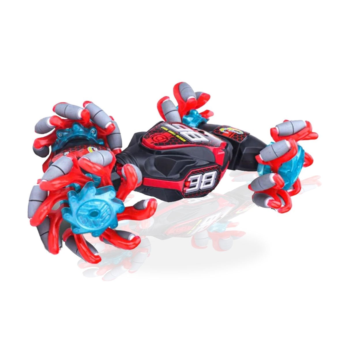 AUTO ACROBATICO CON CONTROL REMOTO PARA GIROS ROJO Y CELESTE 27X16CM Y+LIGAS REGALO - 3