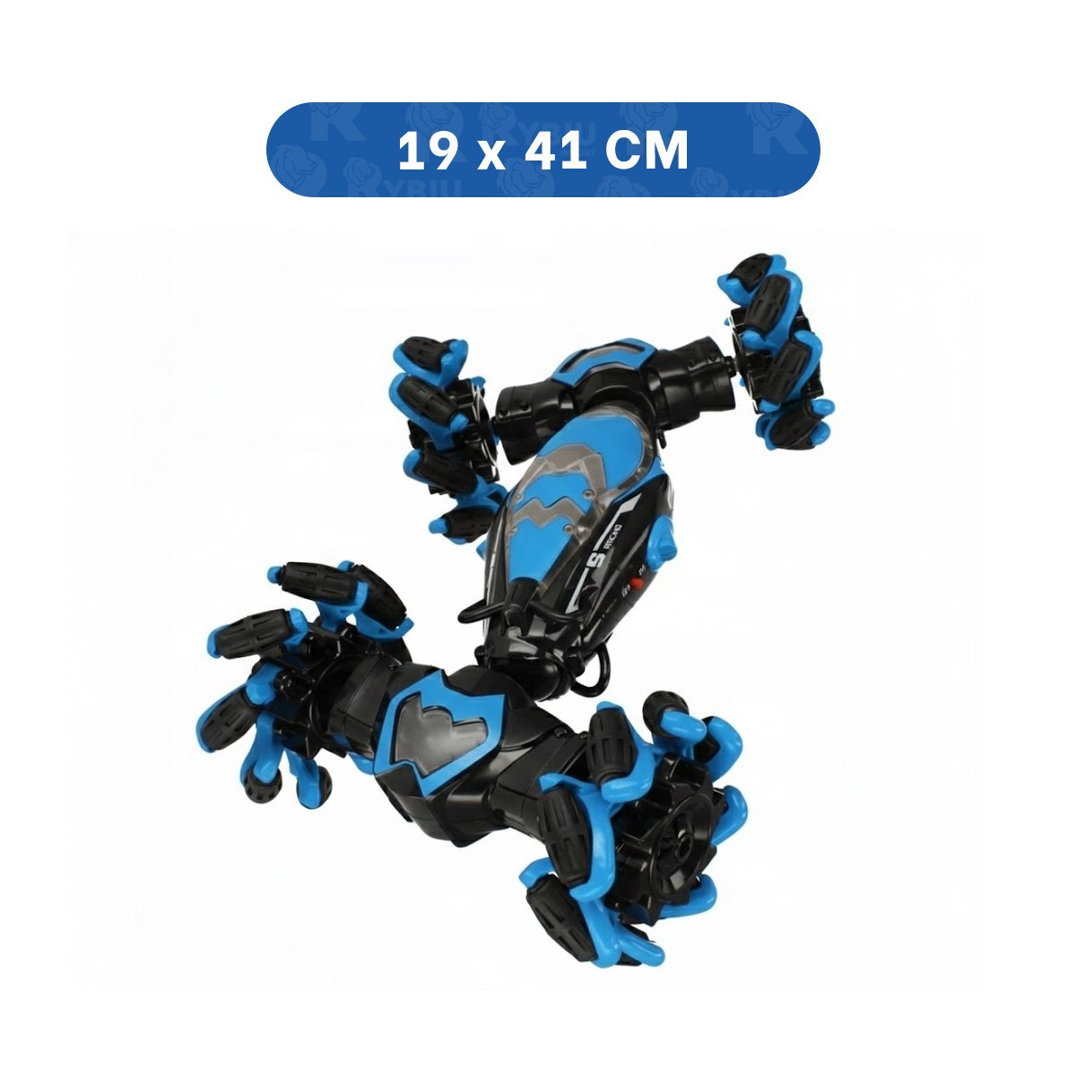 VEHICULO ACROBATICO CON RELOJ INTERACTIVO Y CONTROL REMOTO EN AZUL Y+LIGAS REGALO - 4