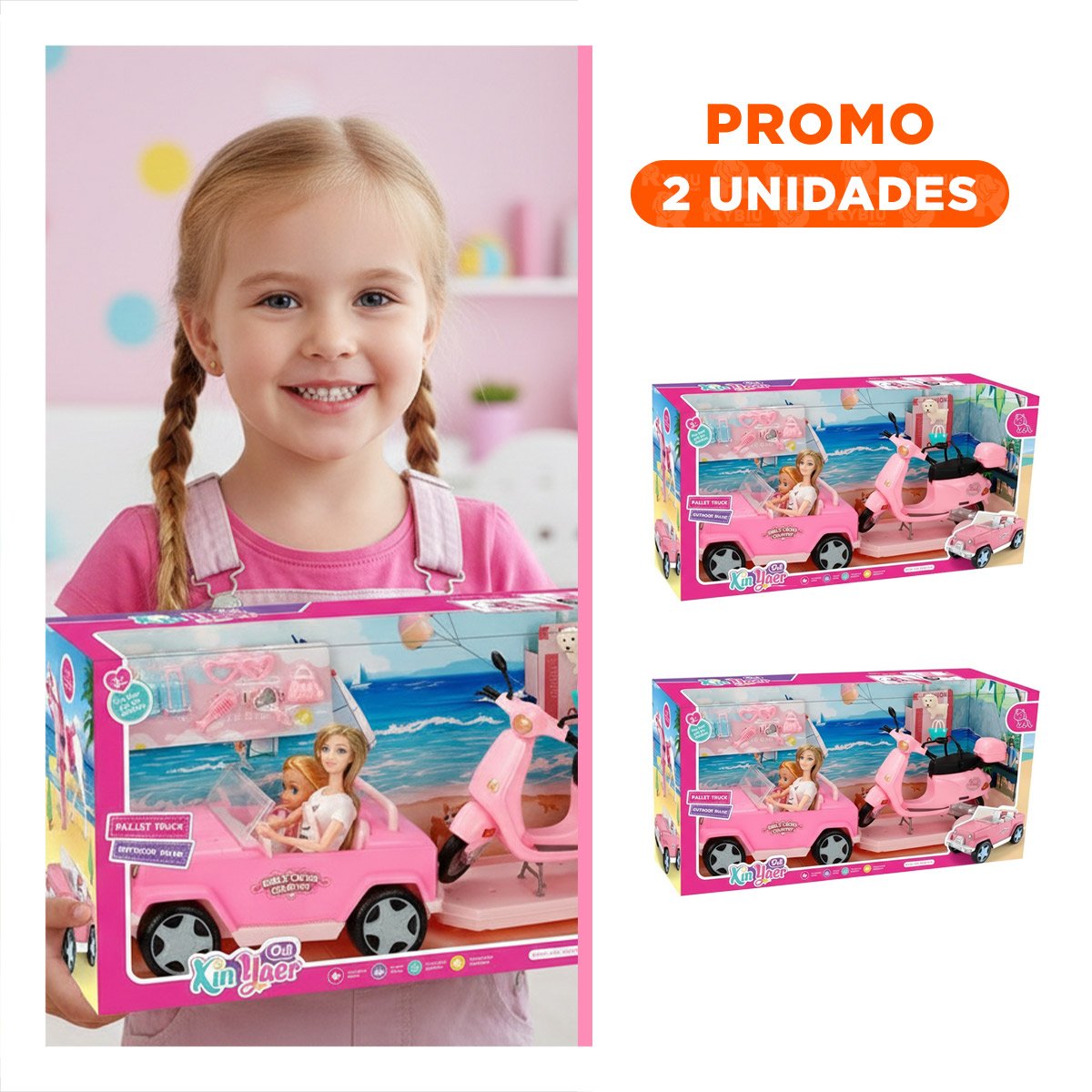 PACK2 COMBO CREATIVO DE VEHICULOS Y MOTO CON PERSONAJES Y ACCESORIOS - 1