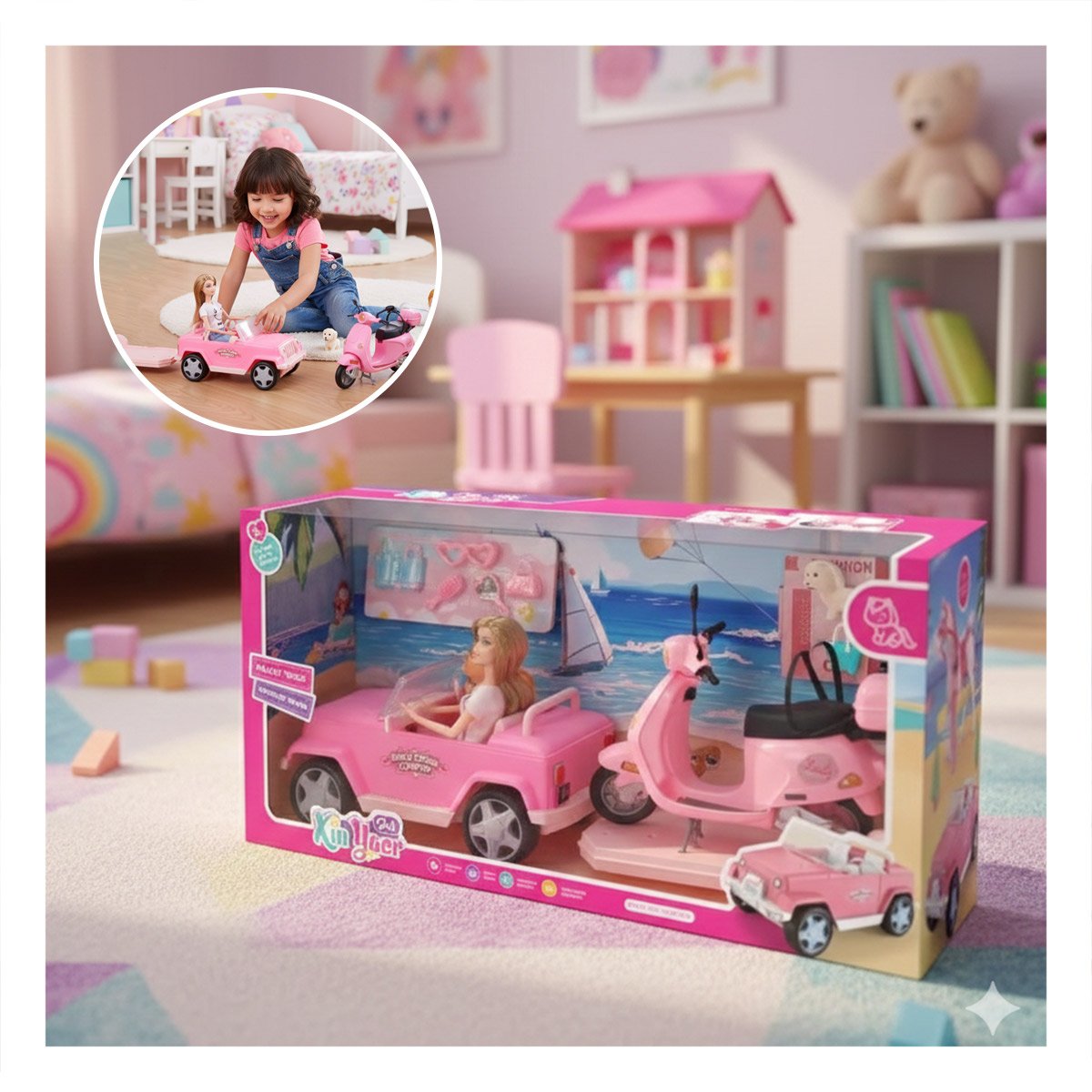 PACK2 COMBO CREATIVO DE VEHICULOS Y MOTO CON PERSONAJES Y ACCESORIOS - 5