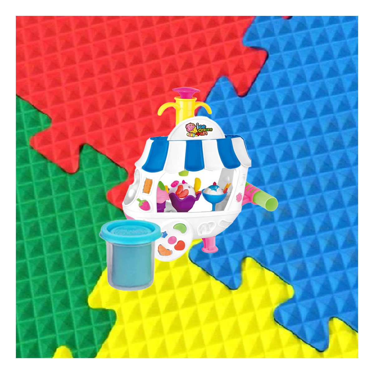 PACK2 PUESTO INFANTIL CON HELADOS Y PLASTILINA AZUL Y BLANCO PARA JUEGO - 2