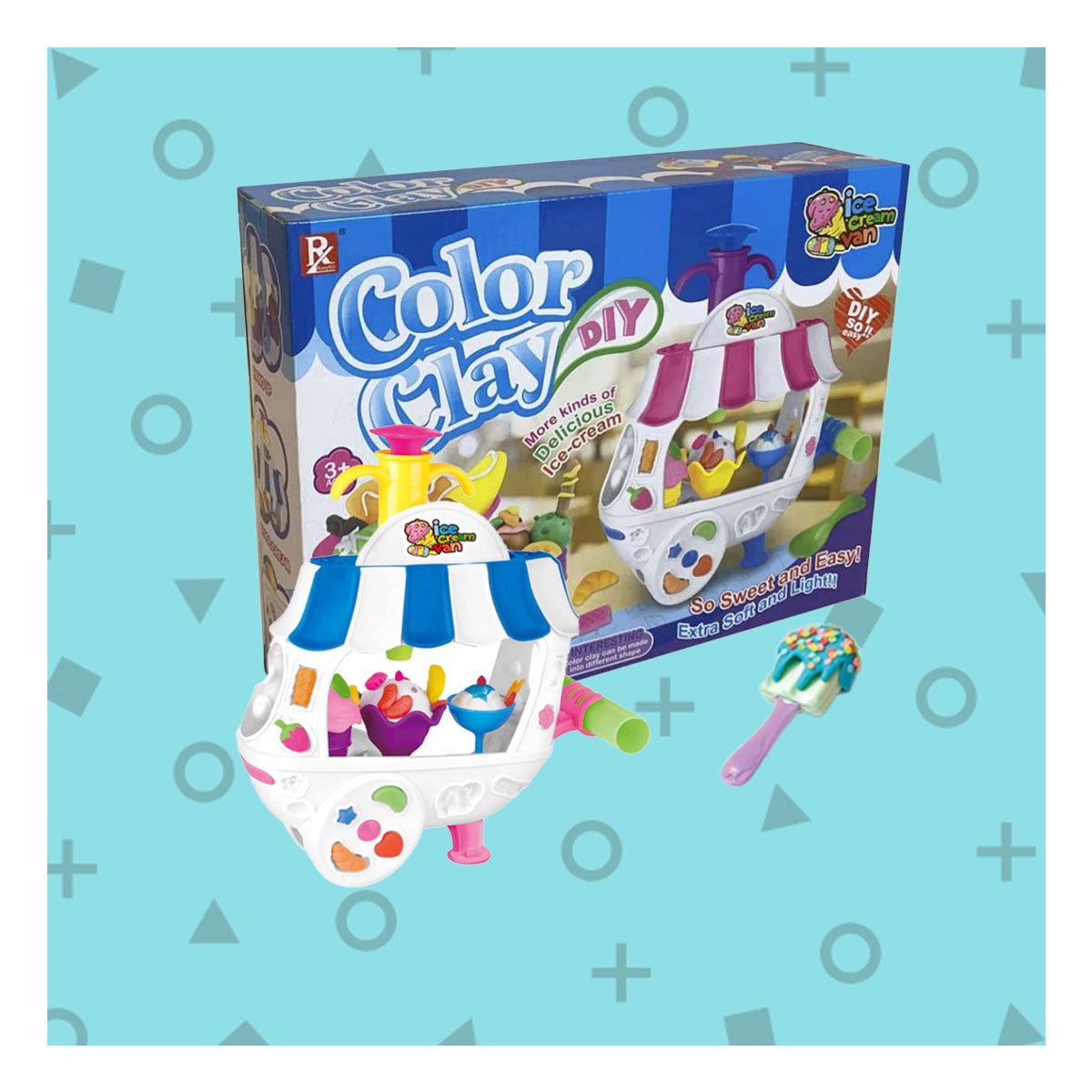 PACK2 PUESTO INFANTIL CON HELADOS Y PLASTILINA AZUL Y BLANCO PARA JUEGO - 5