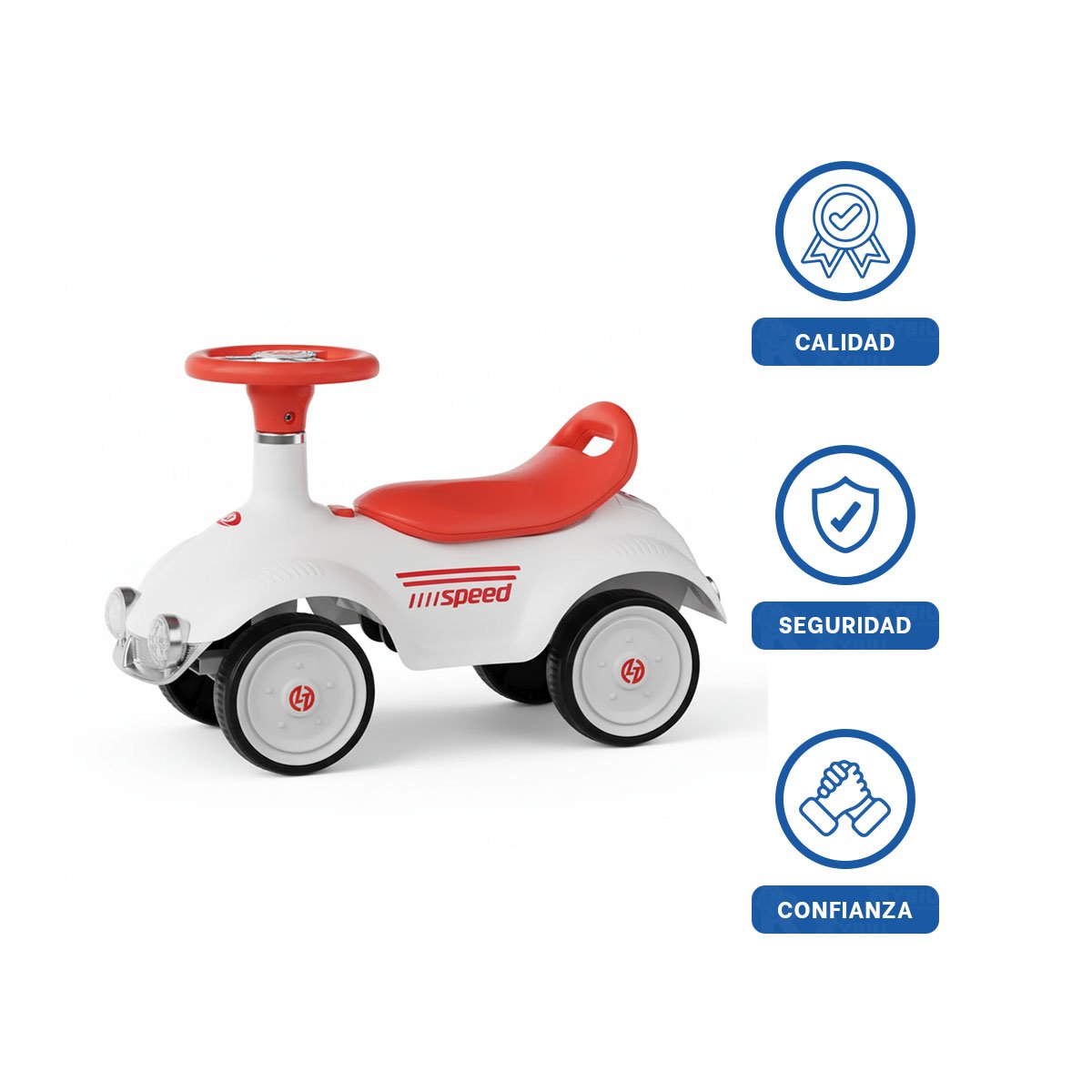 VEHICULO DE ARRASTRE PARA NINOS 54X33CM BLANCO Y NARANJA PARA USO DIARIO Y+LIGAS REGALO - 3