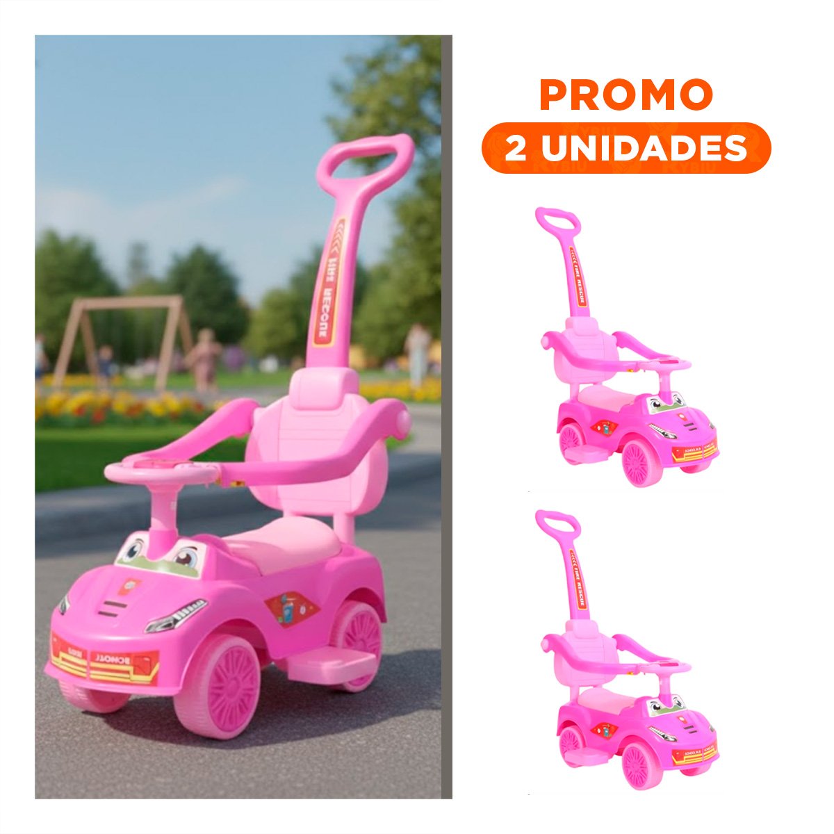 PACK2 VEHICULO DE ARRASTRE PARA USO INTERIOR Y EXTERIOR INFANTIL - 1