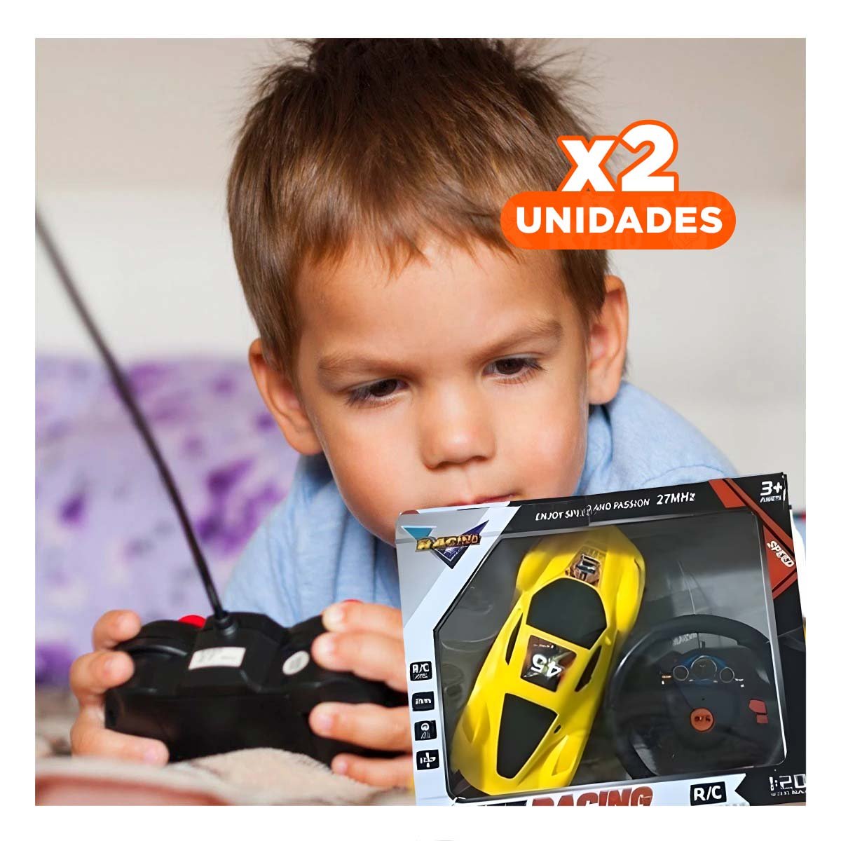 PACK2 CLASICO CONTROL REMOTO AMARILLO PARA HOGAR Y+REGALO STICKER - 1