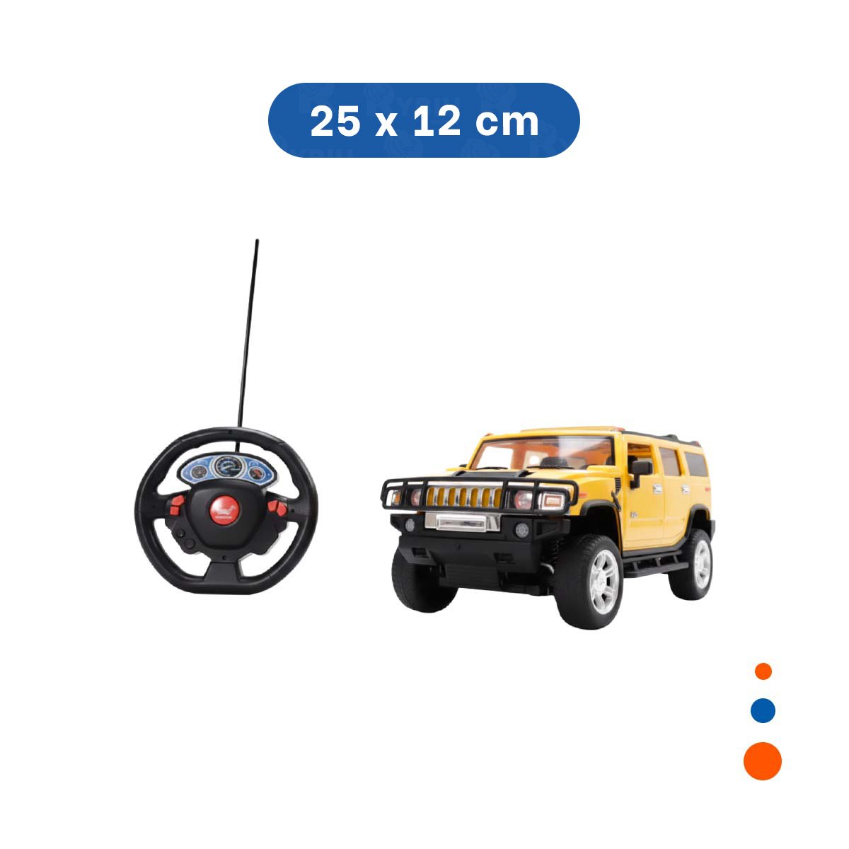PACK4 CAMIONETA RECREATIVA A CONTROL REMOTO AMARILLO PARA JUEGO EN CASA Y+PAPEL REGALO - 4