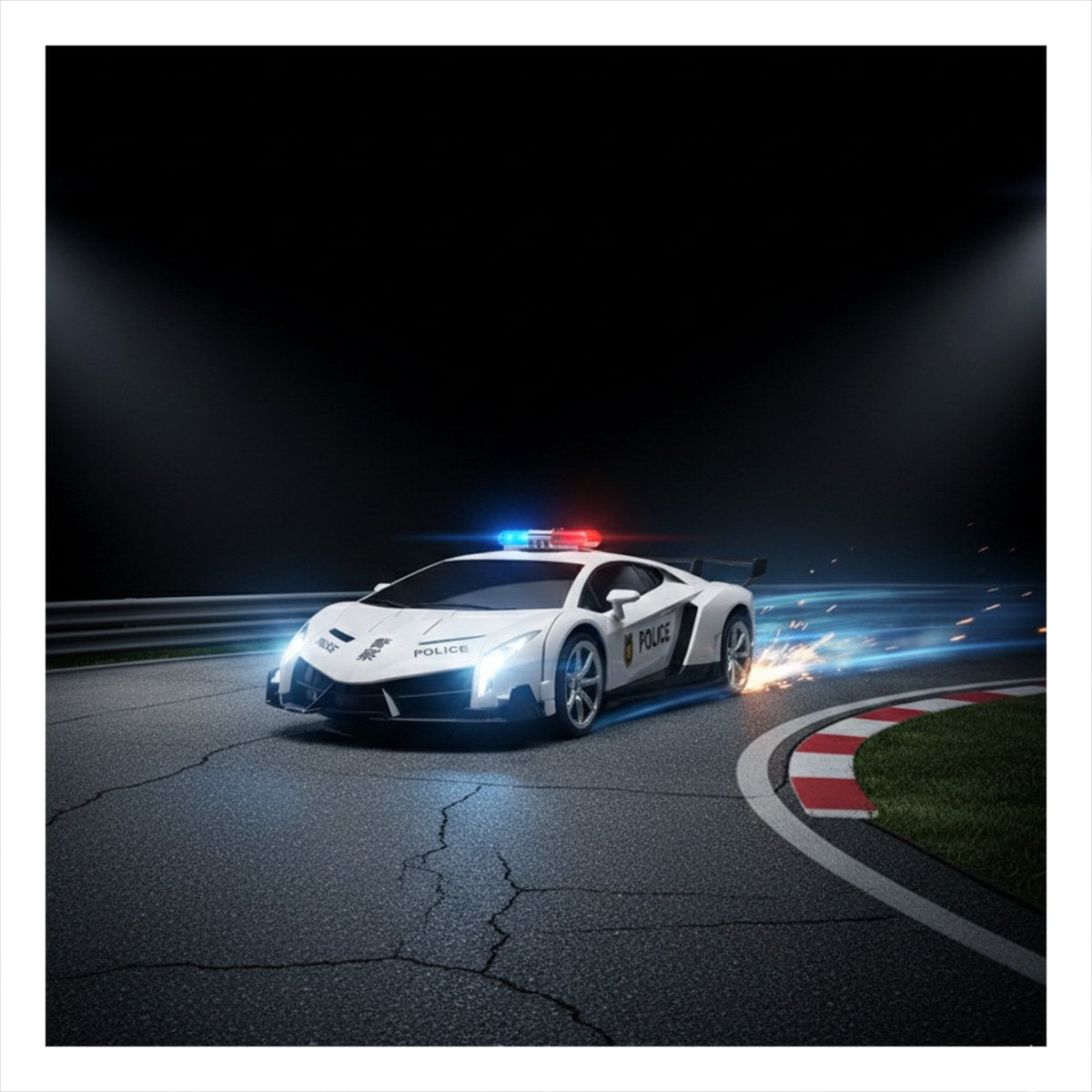 PACK2 PATRULLA DE POLICIA CON CONTROL MANUAL PARA JUEGO EN EL HOGAR EN BLANCO Y AZUL 20X47X13CM - 3