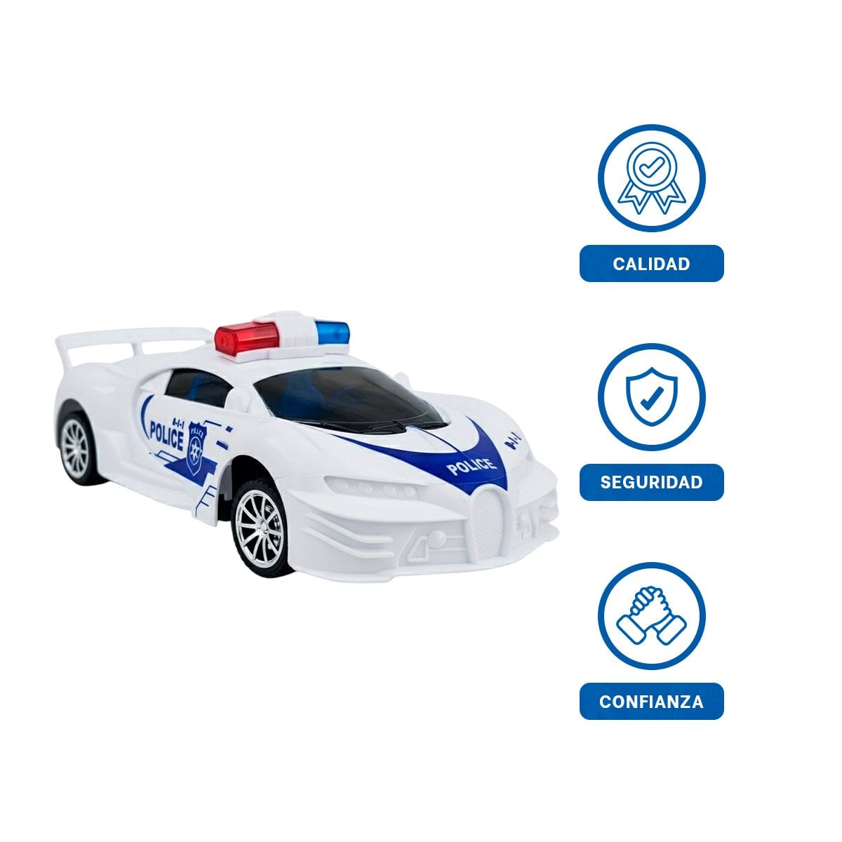 PACK6 PRODUCTO A CONTROL REMOTO POLICIA BLANCO Y AZUL PARA ENTRETENIMIENTO Y+REGALO STICKER - 2