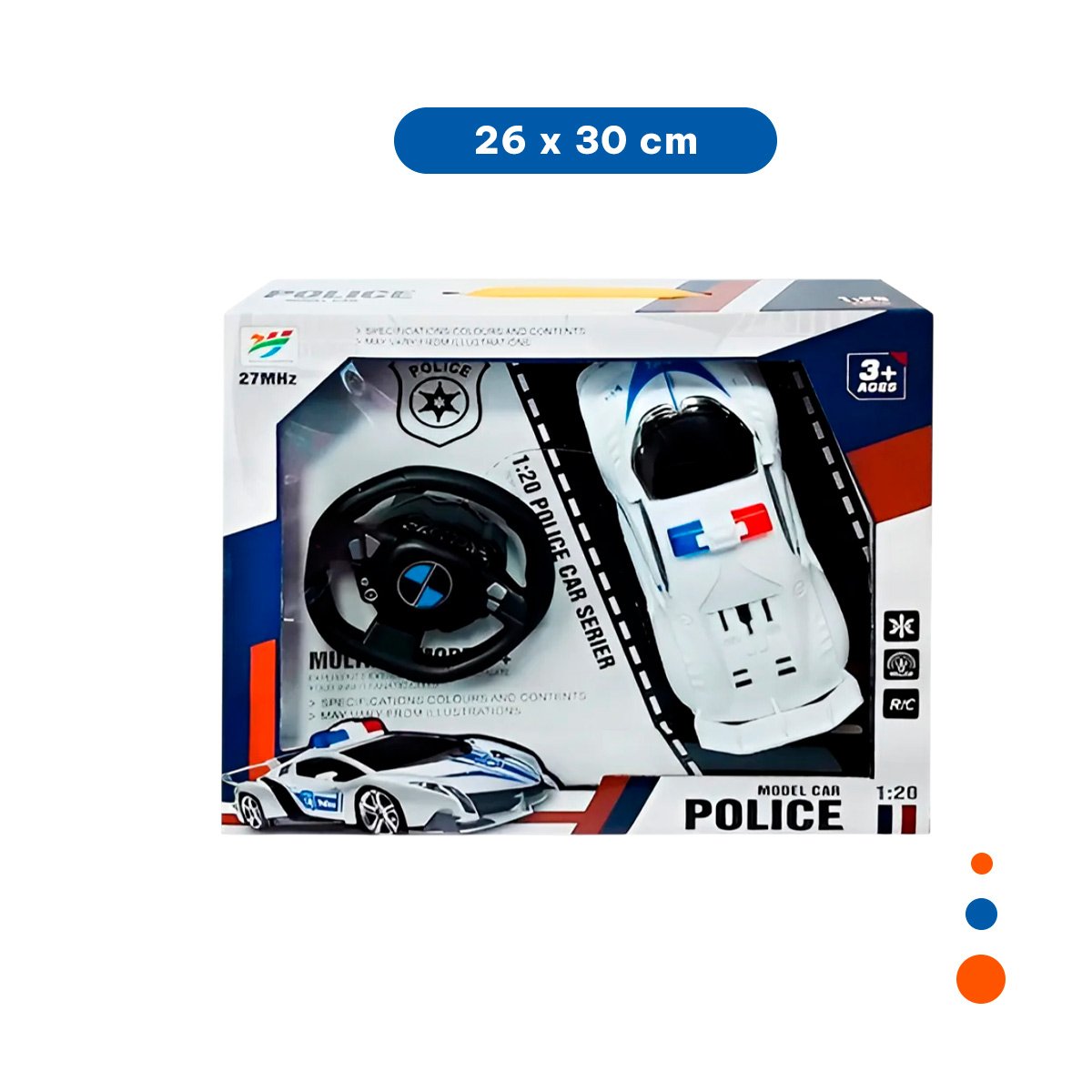 PACK6 PRODUCTO A CONTROL REMOTO POLICIA BLANCO Y AZUL PARA ENTRETENIMIENTO Y+REGALO STICKER - 4