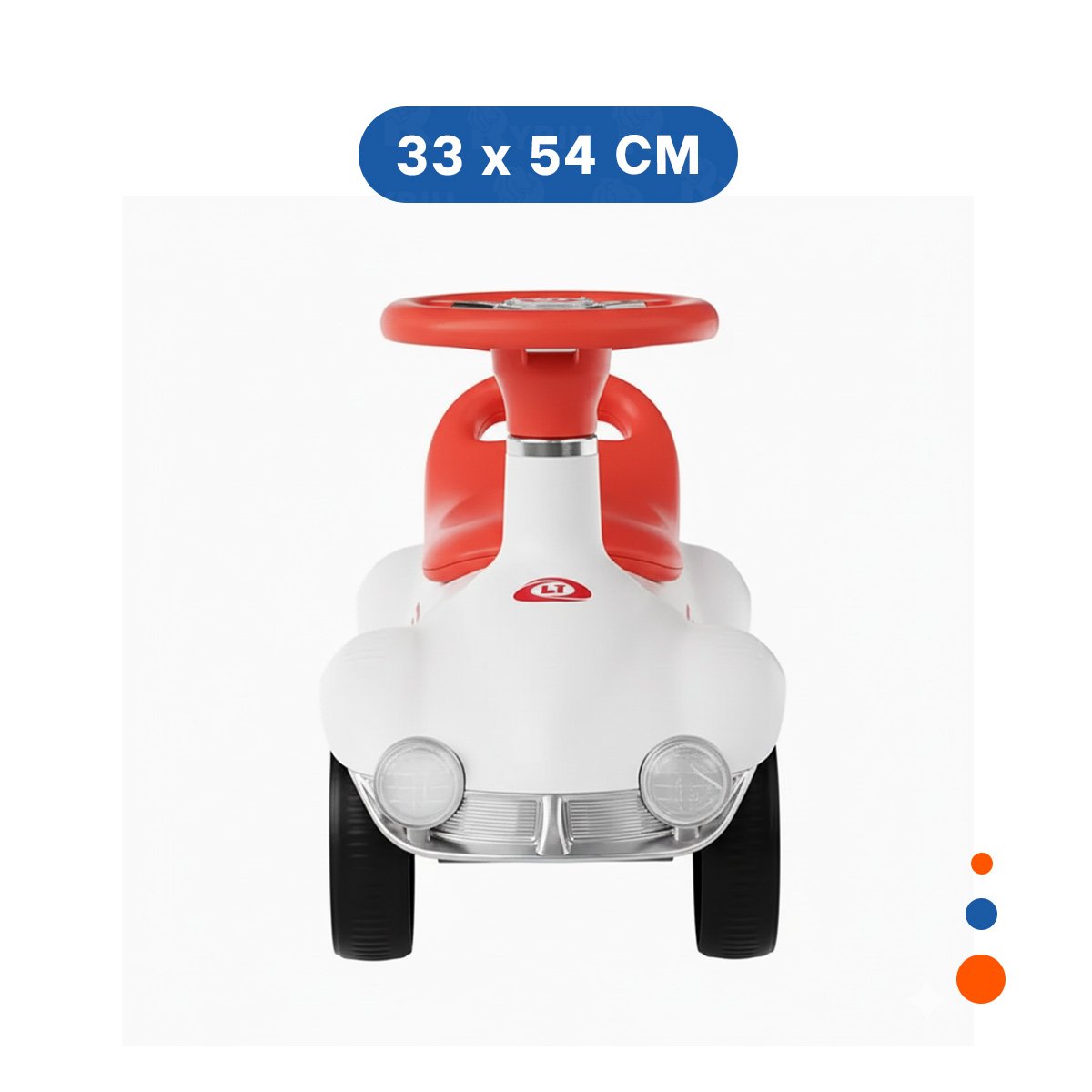 VEHICULO DE JUGUETE PARA ARRASTRE 54X33CM BLANCO Y NARANJA USO INFANTIL Y+PAPEL REGALO - 4