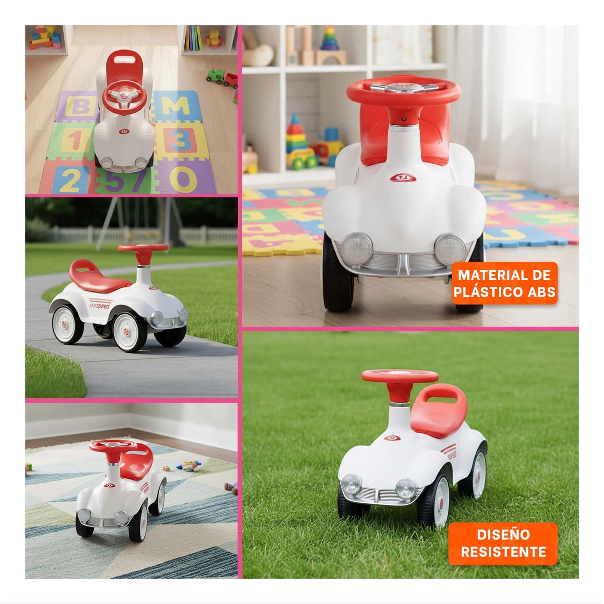 JUGUETE DE ARRASTRE INFANTIL 54X33CM BLANCO Y NARANJA PARA JUEGOS EN HOGAR Y+POST IT - 1