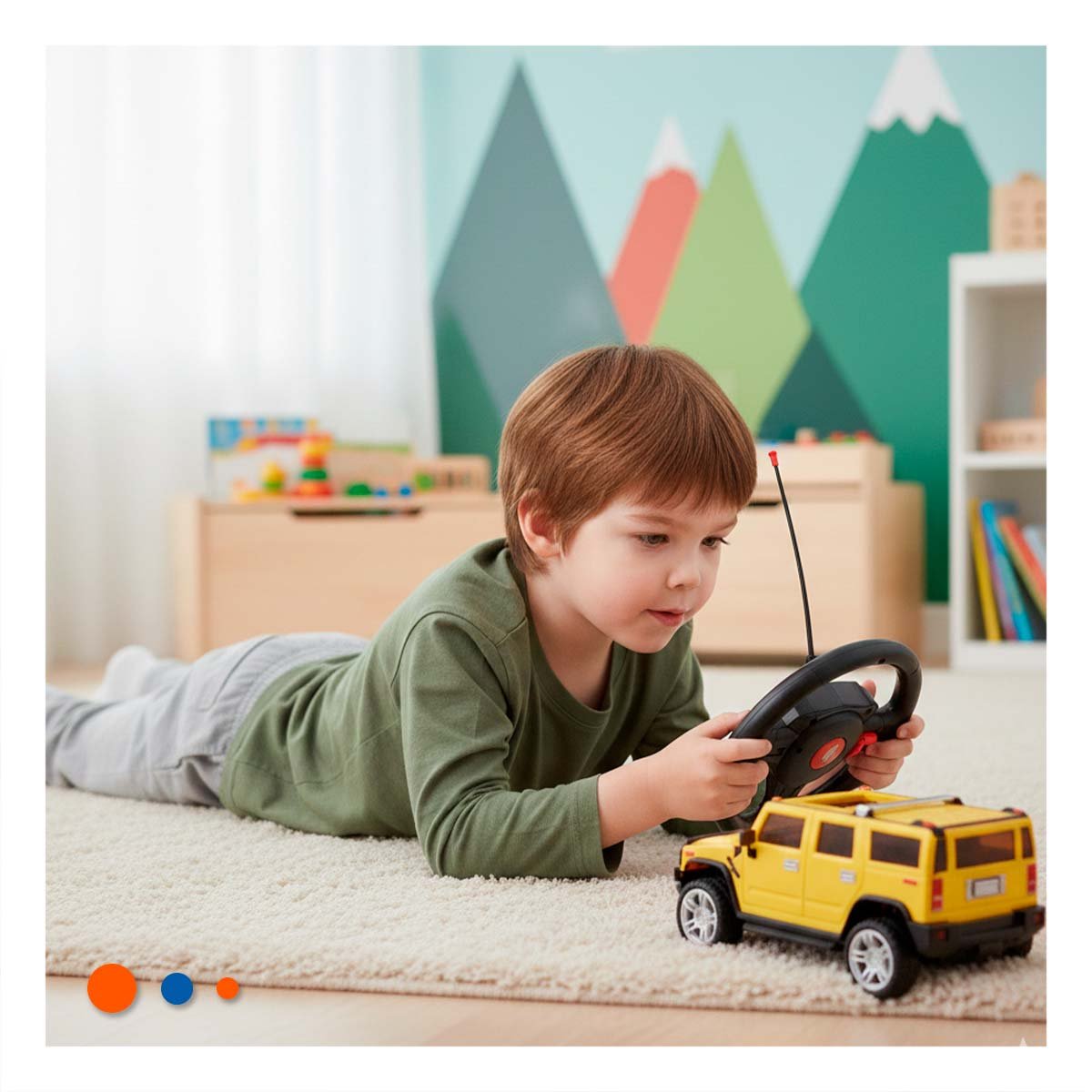 ELEMENTO A CONTROL REMOTO TIPO CAMIONETA AMARILLO PARA JUEGO EN CASA Y+REGALO STICKER - 2
