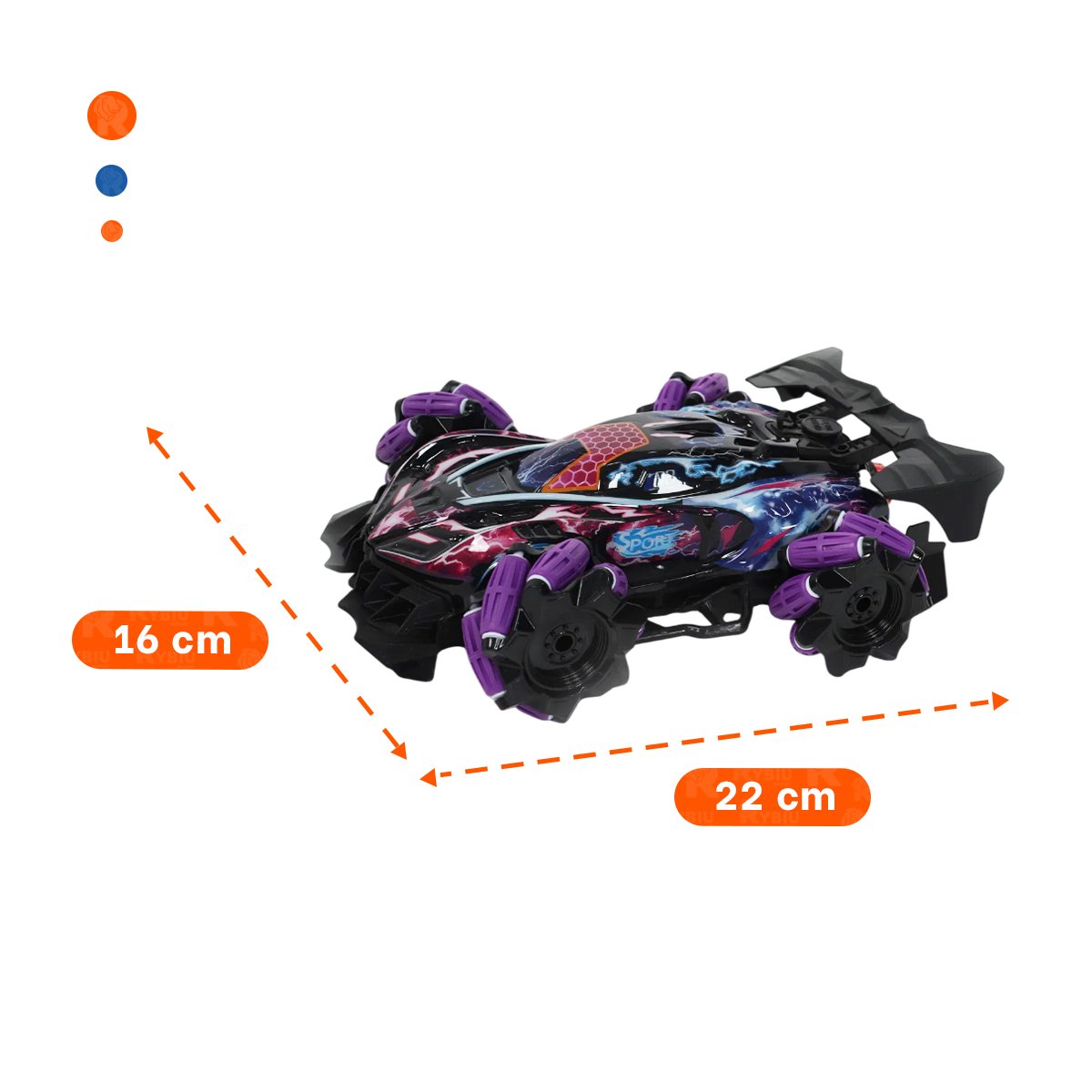 PACK2 AUTOMOVIL ACROBATICO CON GUANTES DE CONTROL PARA DIVERSION EN MORADO Y+PAPEL REGALO - 4