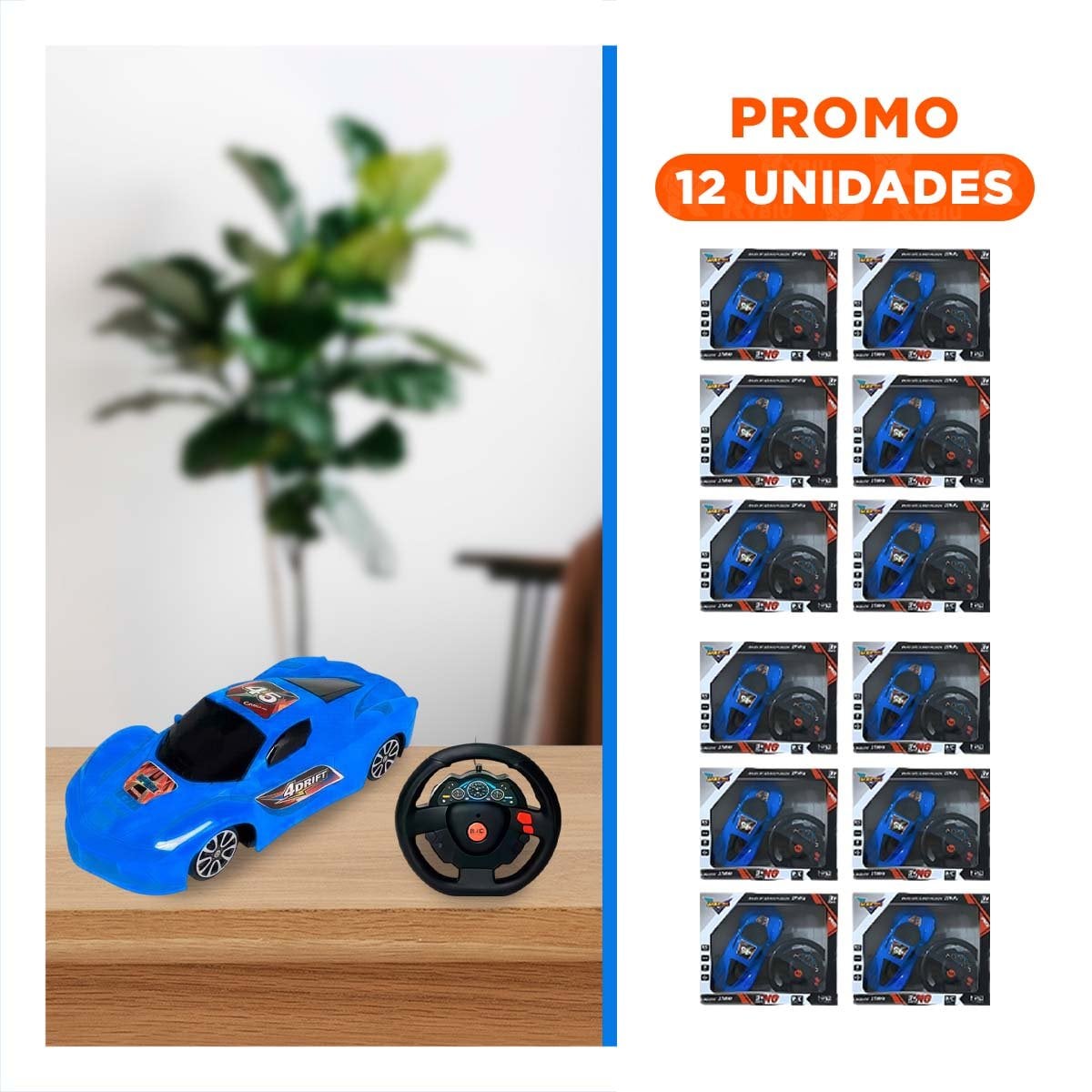 PACK12 LINEA MOVIL CONTROL AZUL ACABADO MODERNO PARA CASA CON DIRECCION SUAVE Y+REGALO STICKER - 1