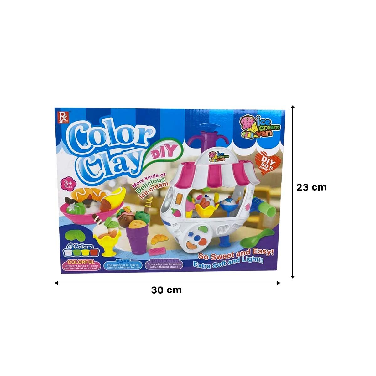 PACK12 CARRO DE HELADOS INFANTIL CON MASA MOLDEABLE PARA JUEGO CREATIVO EN CASA Y+PAPEL REGALO - 4