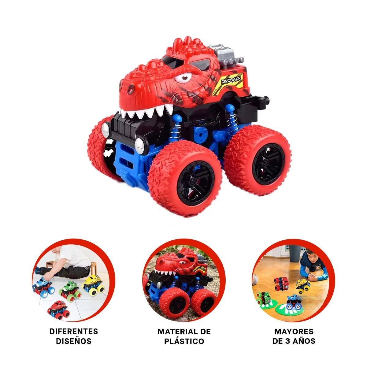PACK4 VEHICULO DE ACCION MONSTER TRUCK EN CAJA RESISTENTE PARA DIVERSION EN CASA - 2