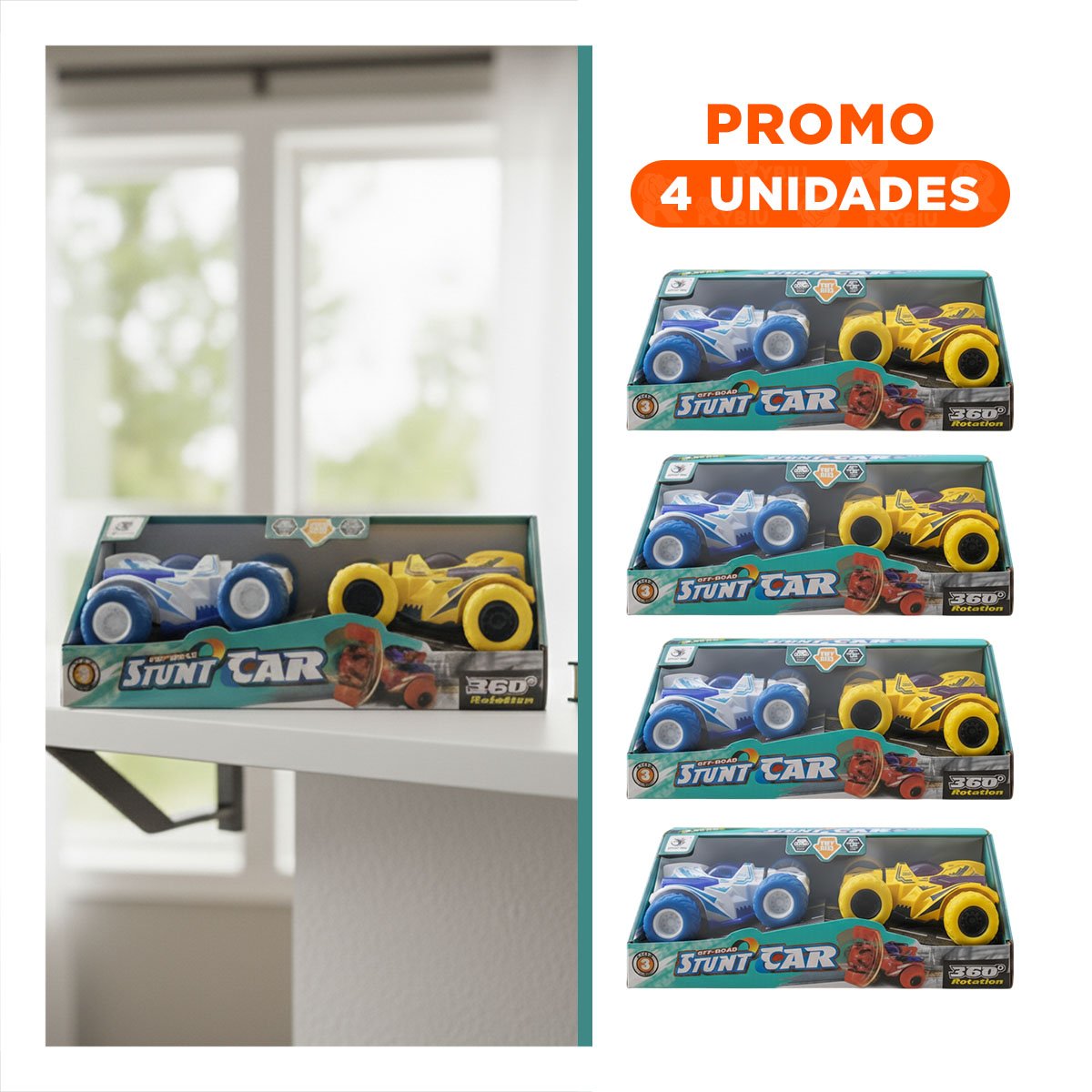 PACK4 INTRÉPIDO STUNT DOBLE CON CAJA PARA JUEGO DE ACCION VIVA Y+REGALO STICKER - 1