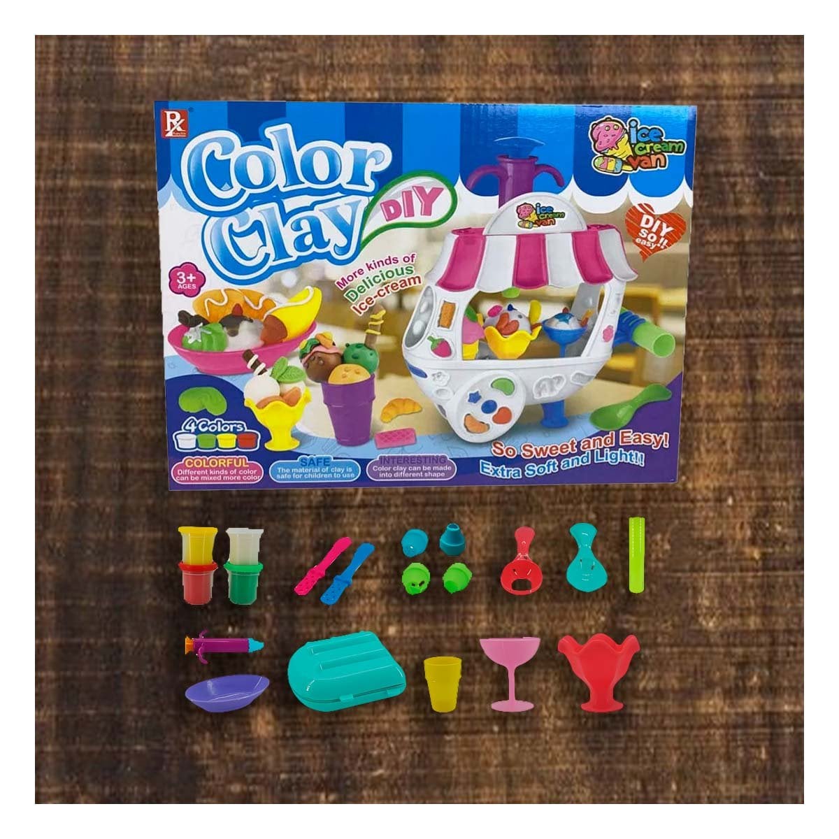 PACK6 JUEGO RECREATIVO CON MASA MOLDEABLE PARA CREAR HELADOS Y FIGURAS Y+PAPEL REGALO - 2
