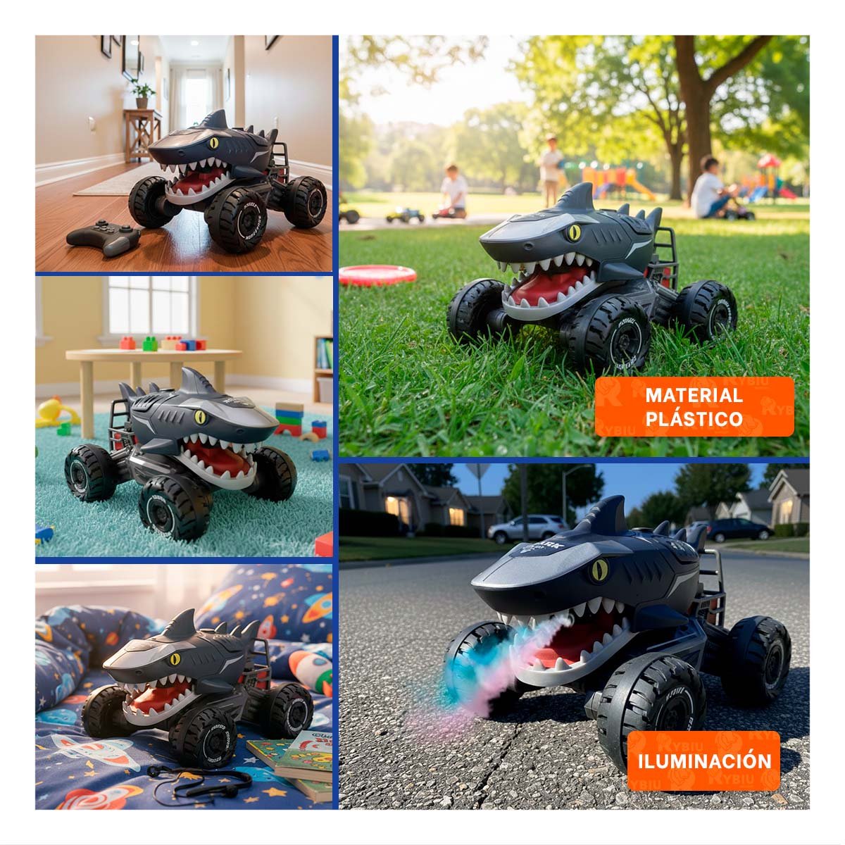 DISPOSITIVO ROBOT TIBURON CON CONTROL REMOTO PARA ACCION Y DIVERSION EN CASA - 5
