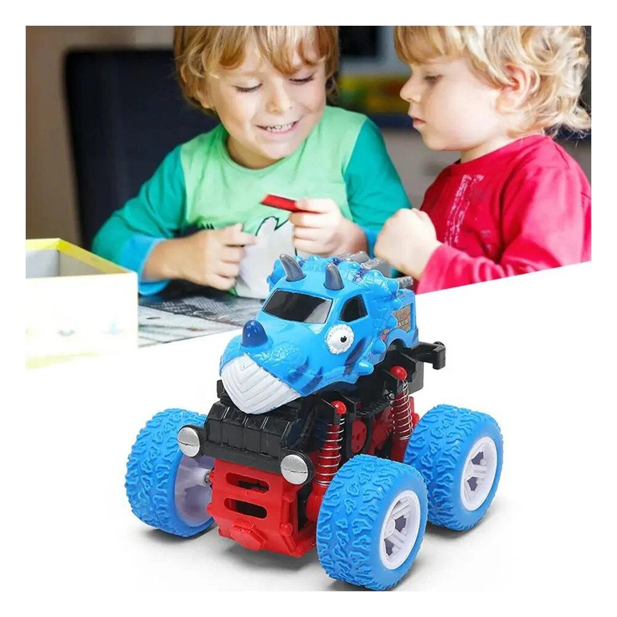 PACK6 CAMION RESISTENTE MONSTER TRUCK EN CAJA PARA DIVERSION EN CASA Y+PAPEL REGALO - 2