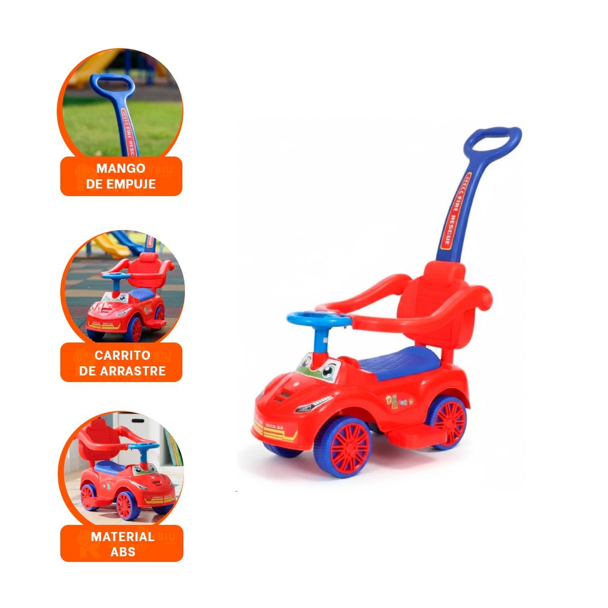 VEHICULO DE JUEGO PARA NINO CON SISTEMA DE EMPUJE MANUAL Y+LIGAS REGALO - 3