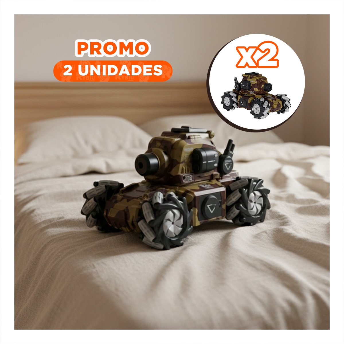 PACK2 MAQUINA DE CONTROL REMOTO PARA ACCION INFANTIL CON HIDROGEL MILITAR Y+REGALO STICKER - 1
