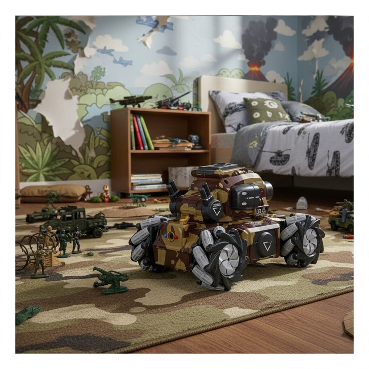 PACK2 MAQUINA DE CONTROL REMOTO PARA ACCION INFANTIL CON HIDROGEL MILITAR Y+REGALO STICKER - 3