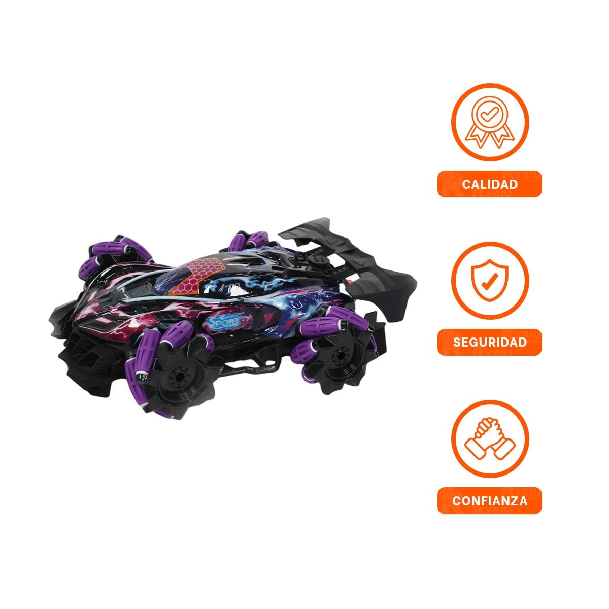 CARRO ACROBATICO CON GUANTES DE CONTROL PARA JUEGO ACTIVO Y DIVERSION FAMILIAR EN MORADO - 3
