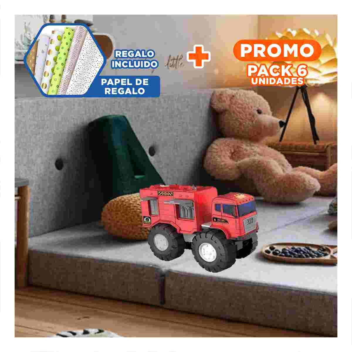 PACK6 COBERTURA BOMBERO ROJO EN BOLSA JUGUETE INFANTIL PARA DIVERSION EN HOGAR Y+PAPEL REGALO - 1