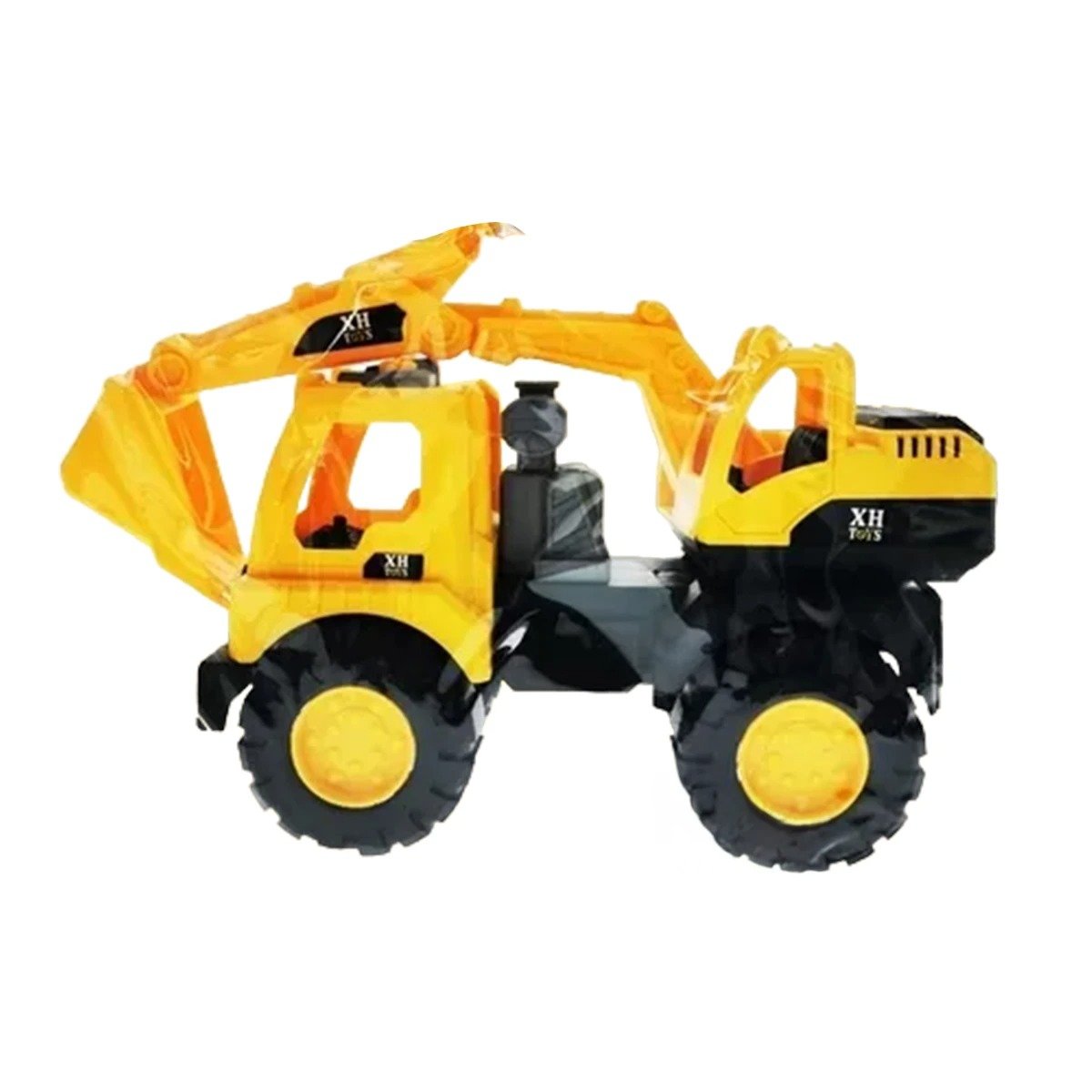 VEHICULO EXCAVADOR AMARILLO DE CONSTRUCCION EN BOLSA GRANDE CON DISENO REAL Y+REGALO STICKER - 3