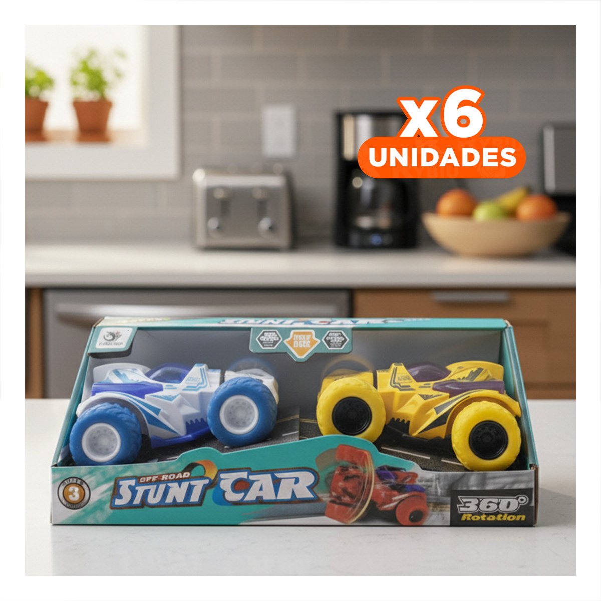 PACK6 FLEXIBLE STUNT DOBLE CON CAJA PARA JUEGO DE MOVIMIENTOS Y+REGALO STICKER - 1