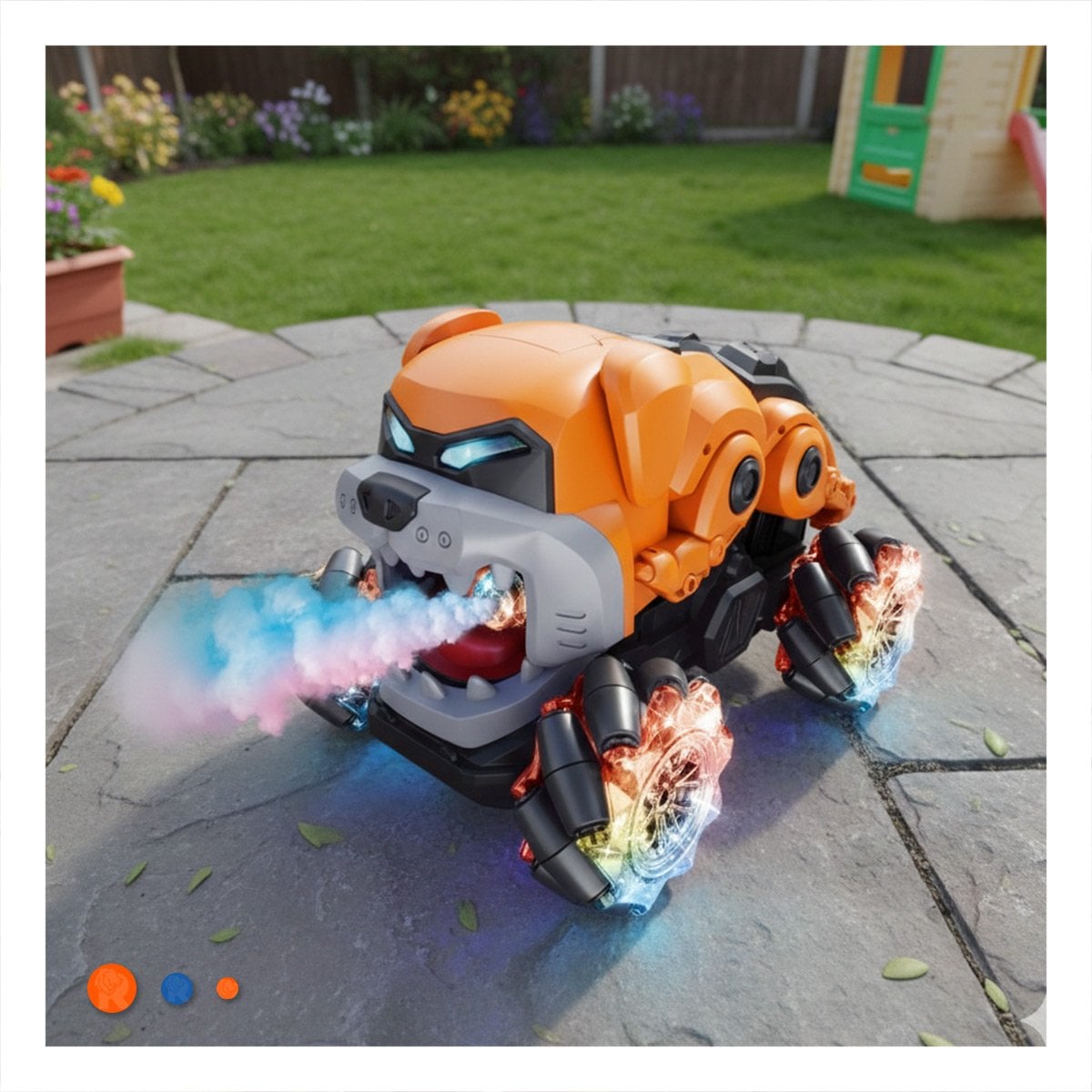 PACK2 MOVIL ACROBATICO CON CONTROL REMOTO FORMA PERRO PARA USO DIARIO COLOR NARANJA - 3