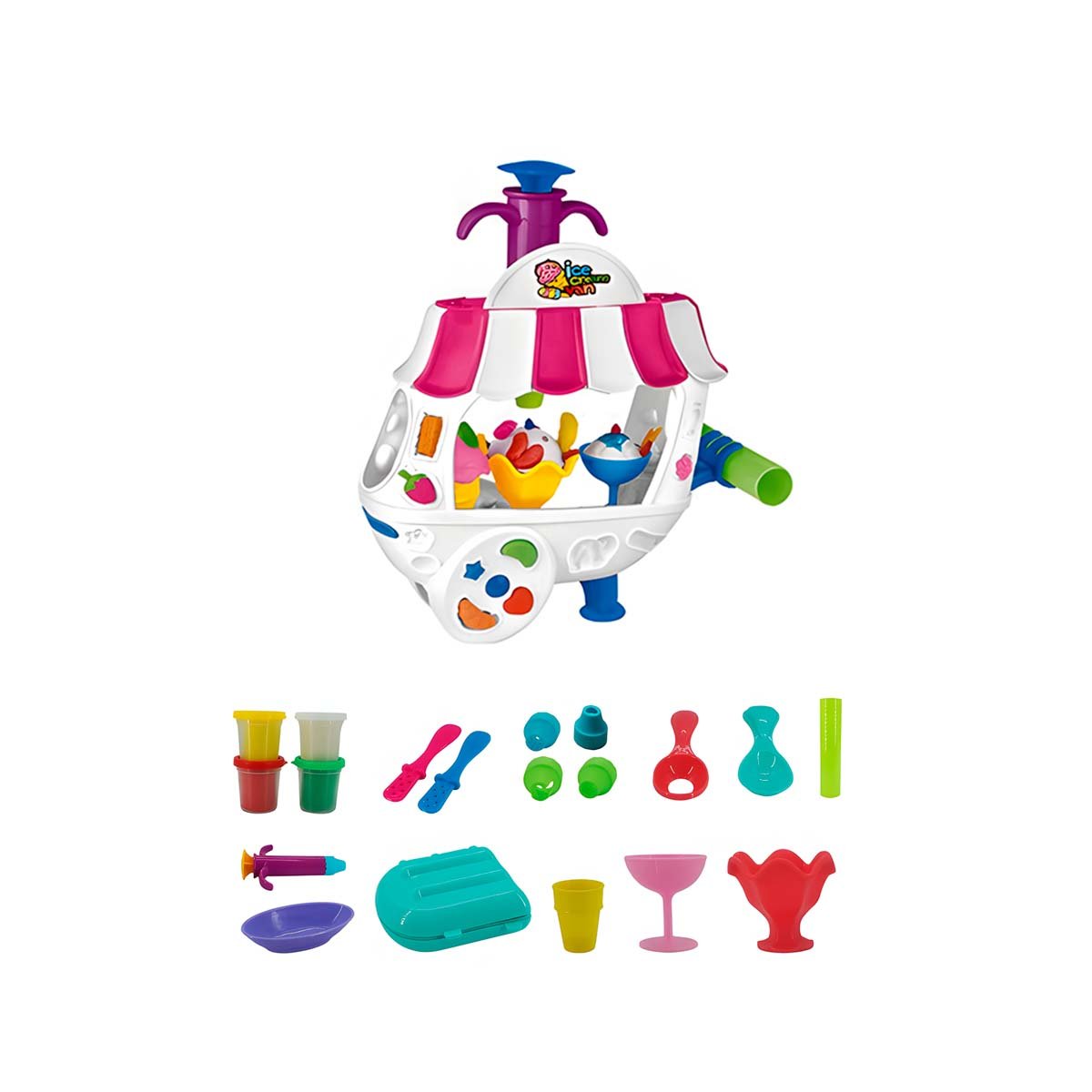 PACK6 JUEGO DE MASA MOLDEABLE CON TEMATICA DE HELADERIA INFANTIL Y+REGALO STICKER - 2