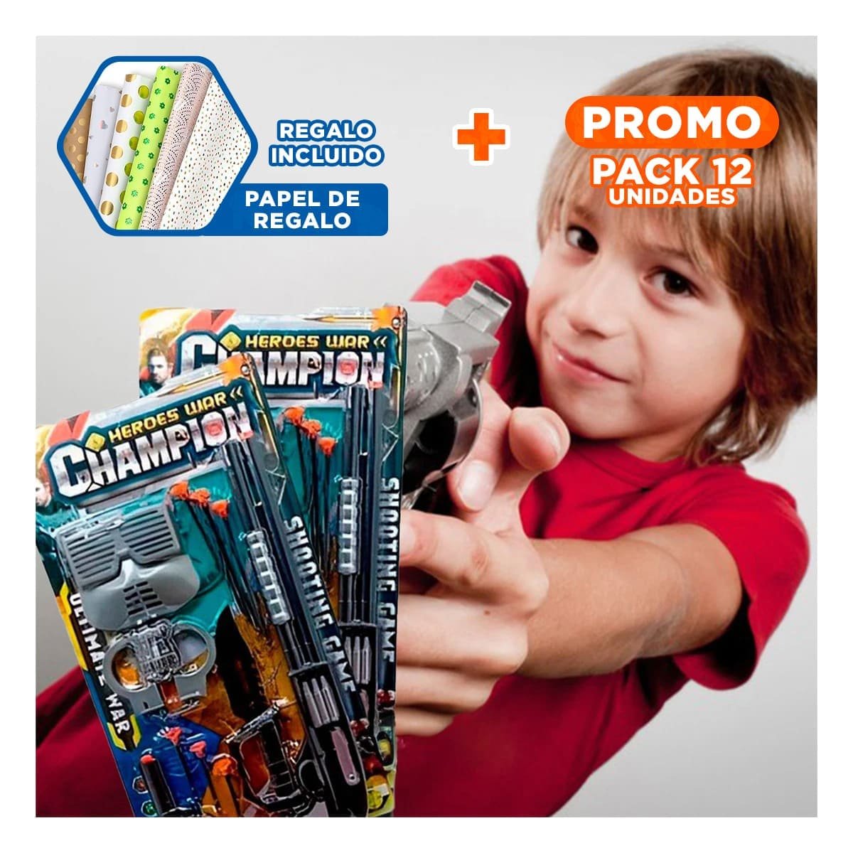 PACK12 PROPUESTA DEPORTIVA DE LANZA PROYECTILES CON MASCARA Y ACCESORIOS Y+PAPEL REGALO - 1