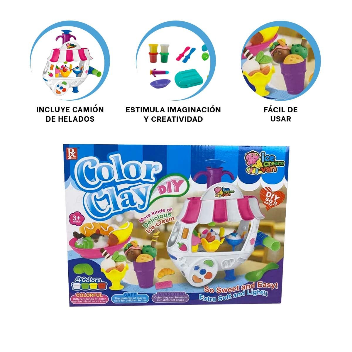 ESTACION INFANTIL DE HELADOS CON MASA MOLDEABLE PARA JUEGOS MANUALES CREATIVOS - 3