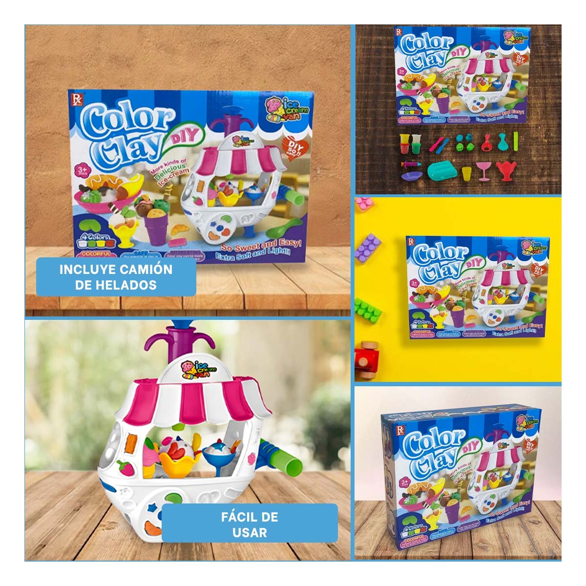 ESTACION INFANTIL DE HELADOS CON MASA MOLDEABLE PARA JUEGOS MANUALES CREATIVOS - 5