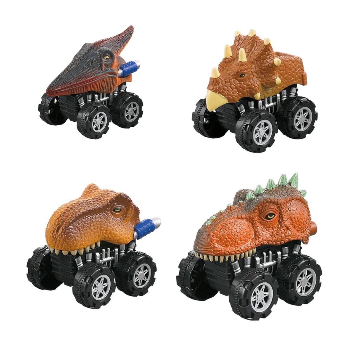 PACK4 JUEGO DIDACTICO DINO SET 4 Y 2 CARRO Y MOTO CREATIVO Y+PAPEL REGALO - 3