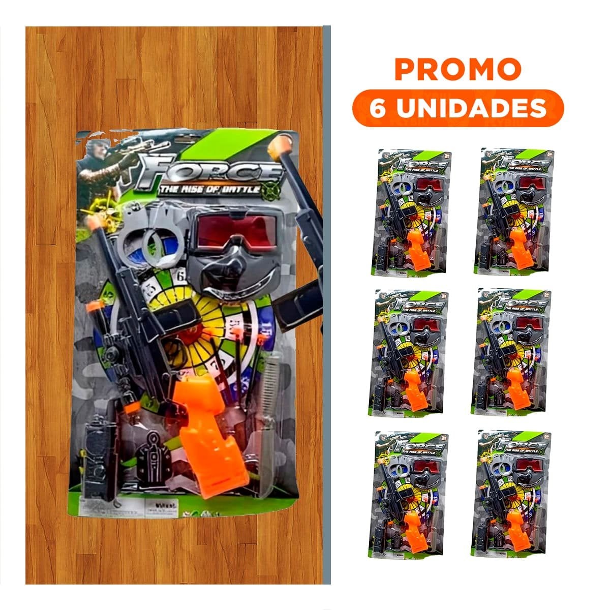 PACK6 KIT DE LANZA PROYECTILES CON MASCARA Y ACCESORIOS MANGO ANARANJADO HOGAR - 1