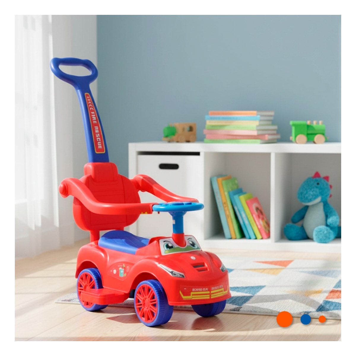 VEHICULO INFANTIL PARA JUEGO DIARIO CON ARRASTRE SEGURO Y+POST IT - 3
