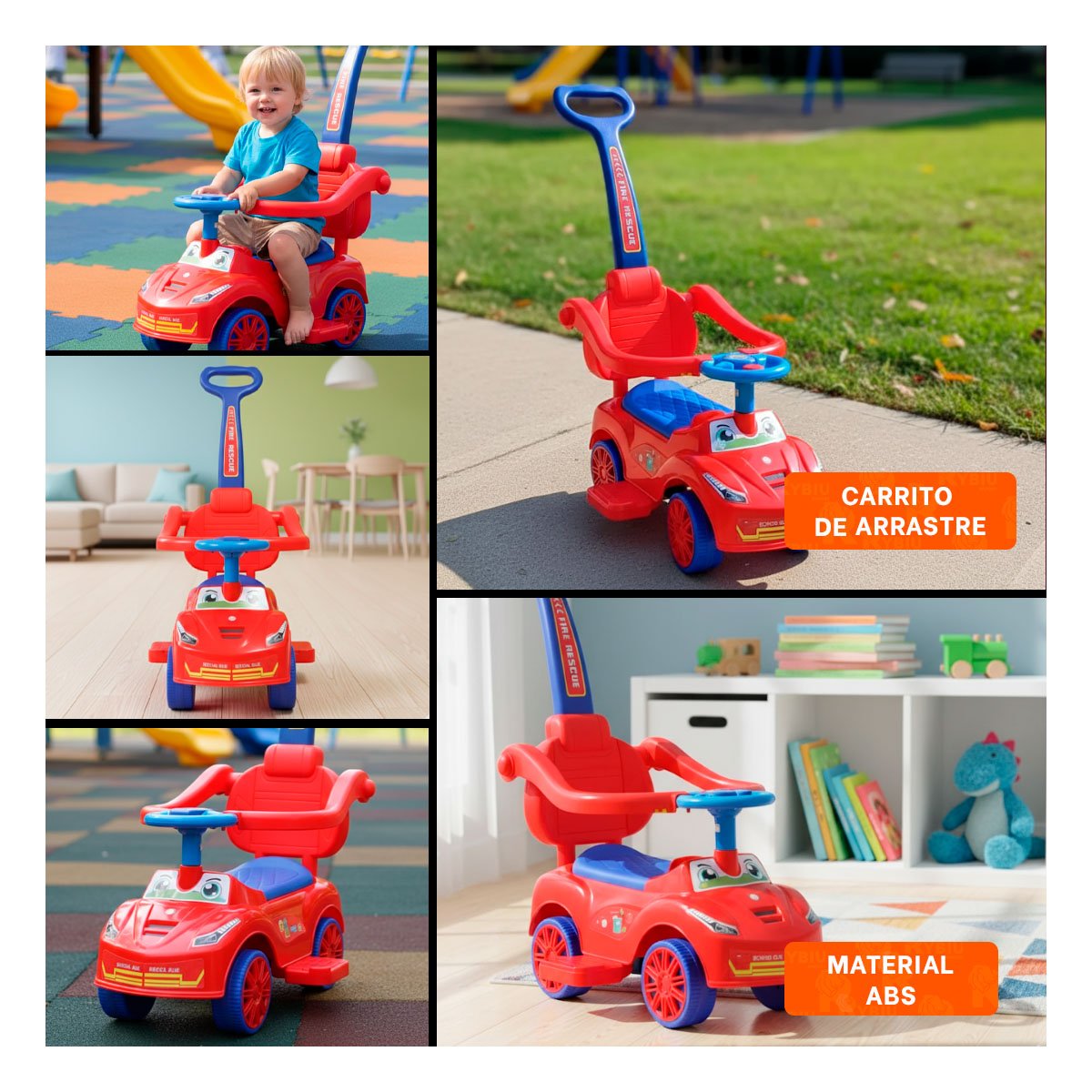 VEHICULO INFANTIL PARA JUEGO DIARIO CON ARRASTRE SEGURO Y+POST IT - 5