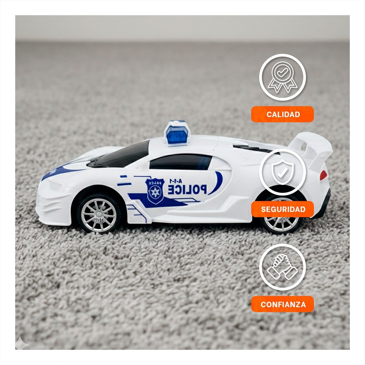 PACK12 OBJETO RECREATIVO A CONTROL REMOTO POLICIA BLANCO Y AZUL PARA JUEGOS EN HOGAR - 3