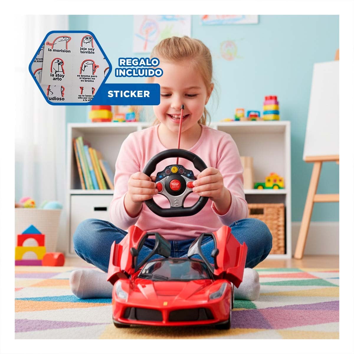 SISTEMA DEPORTIVO A CONTROL REMOTO ROJO PARA ENTRETENIMIENTO EN CASA Y HOGAR Y+REGALO STICKER - 1