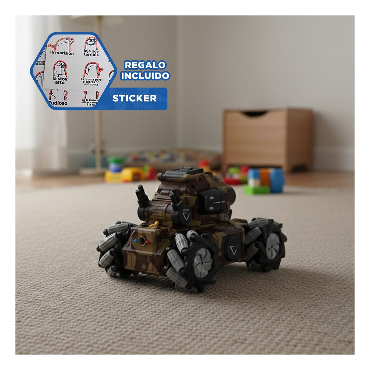 VEHICULO CON BOLAS DE HIDROGEL PARA JUEGO ESTRATEGICO EN ESTILO MILITAR Y+REGALO STICKER - 1